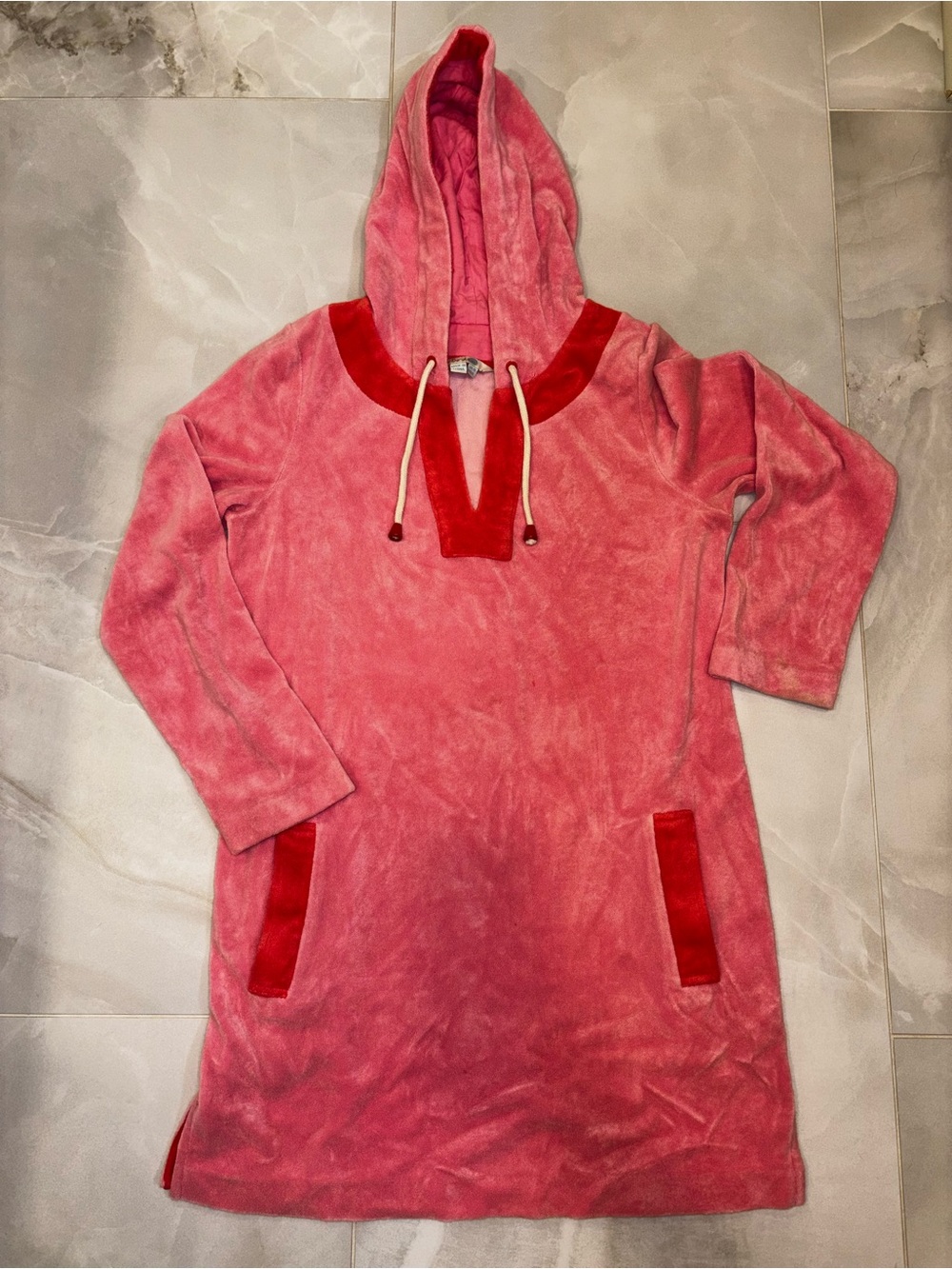 Terry Pink Hooded cover up